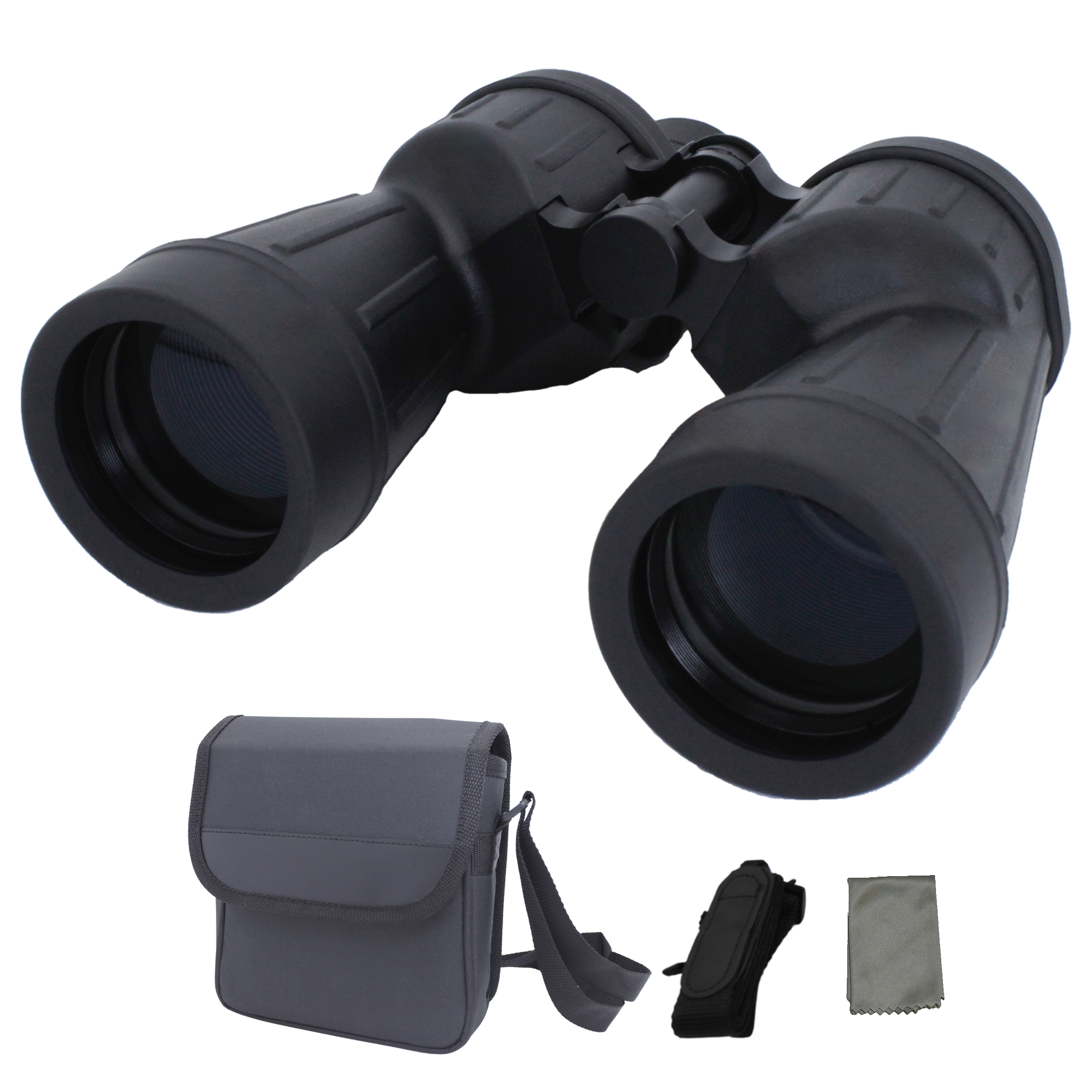 双眼鏡 10倍 50mm ブラック 本体 カバン ストラップ レンズクロス
